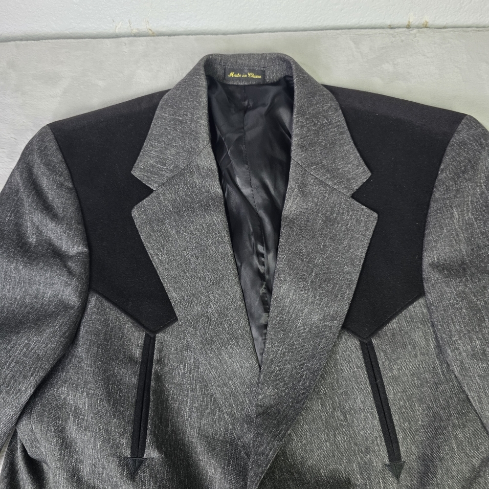 CIRCLE S Mens Yolk Gray black WESTERN cowboy sport coat suit jacket blazer 44L - Picture 3 of 10